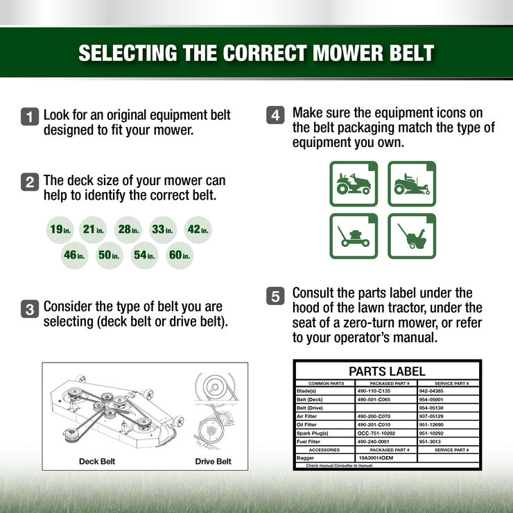 Riding Mower Upper Transmission Belt