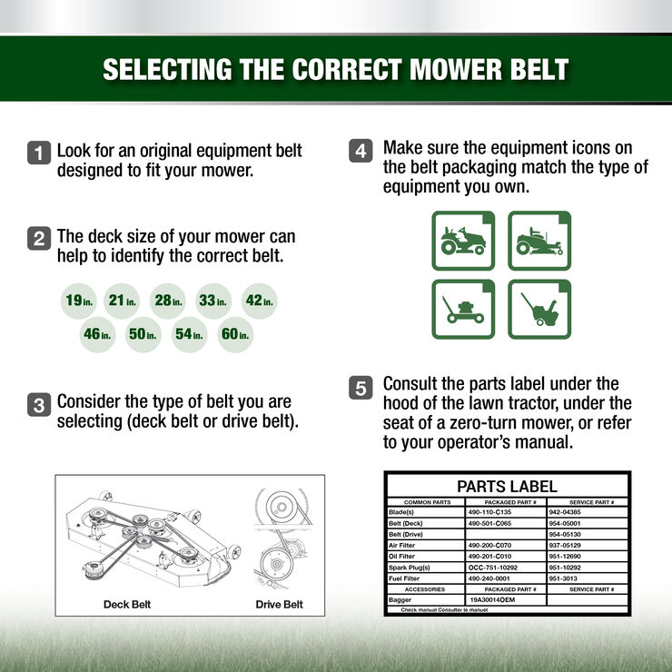 Riding Mower 24- and 30-inch Deck Belt