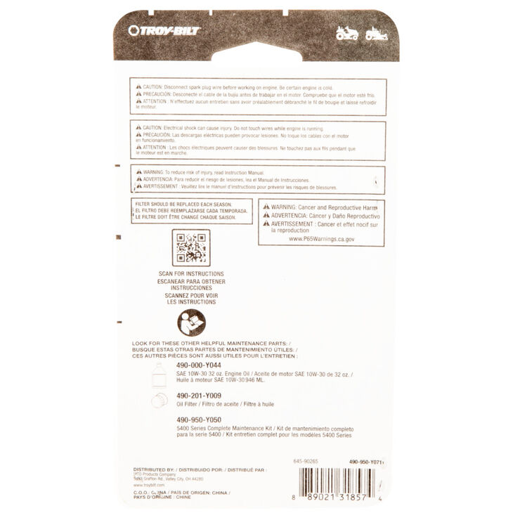 Fuel Filter and Spark Plug Kit
