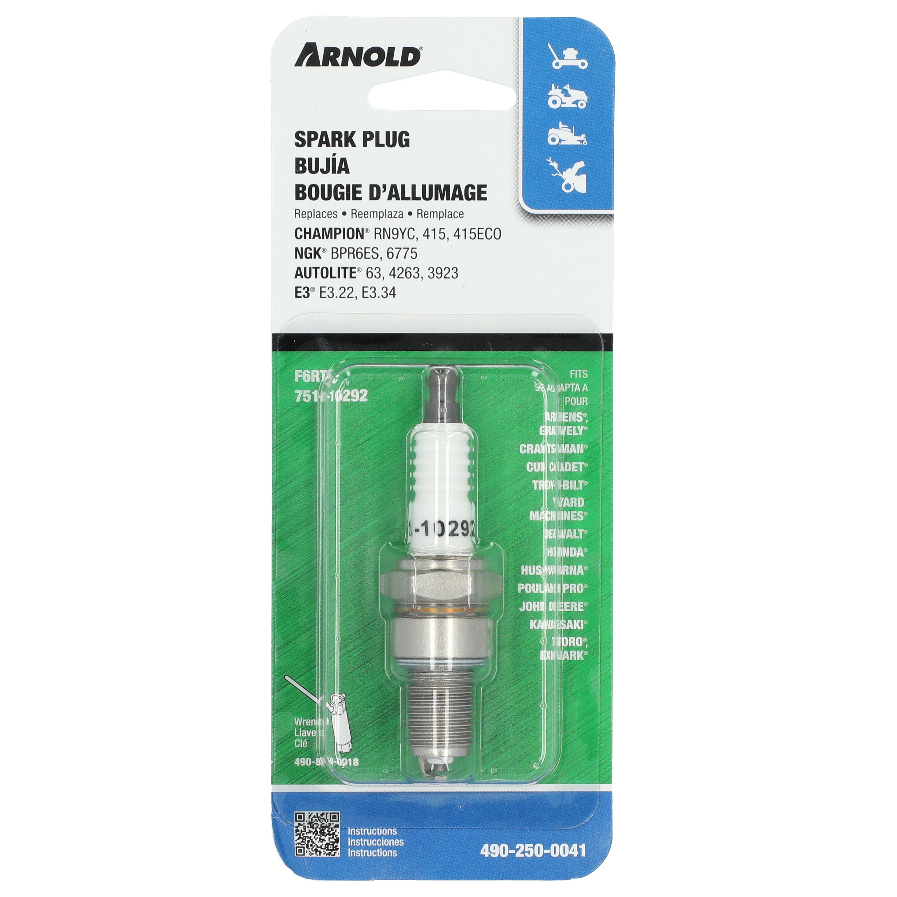 Spark Plug - F6RTC - 490-250-0041 | Troy-Bilt US