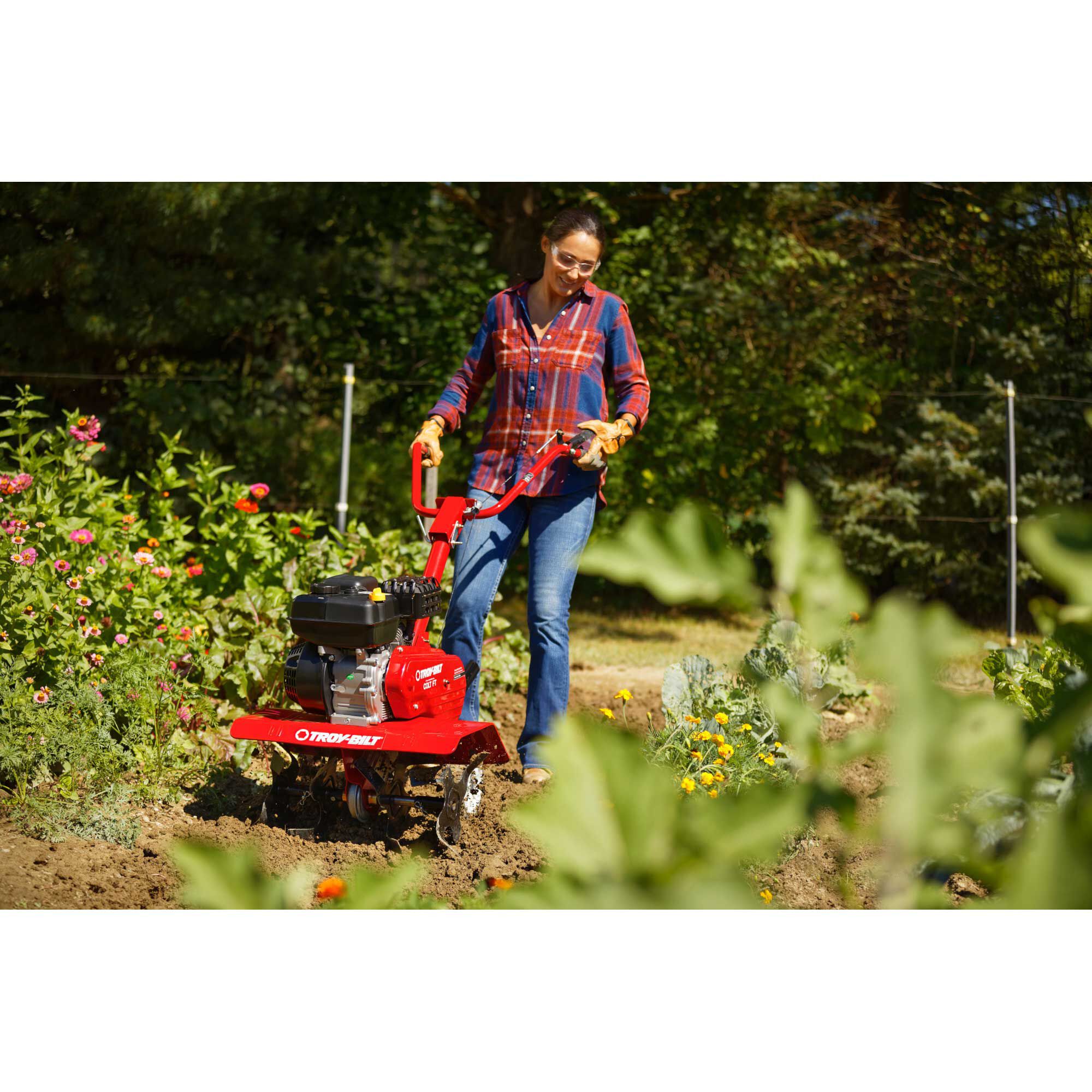 Tiller attachment for shop troy bilt riding mower