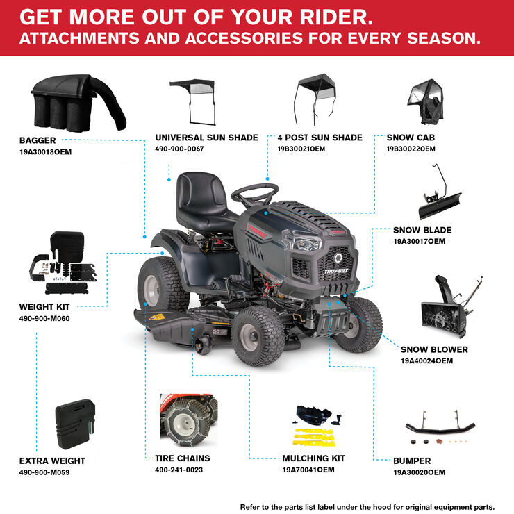 Super Bronco 50 XP Riding Lawn Mower - 13BJA1BZ066 | Troy-Bilt US