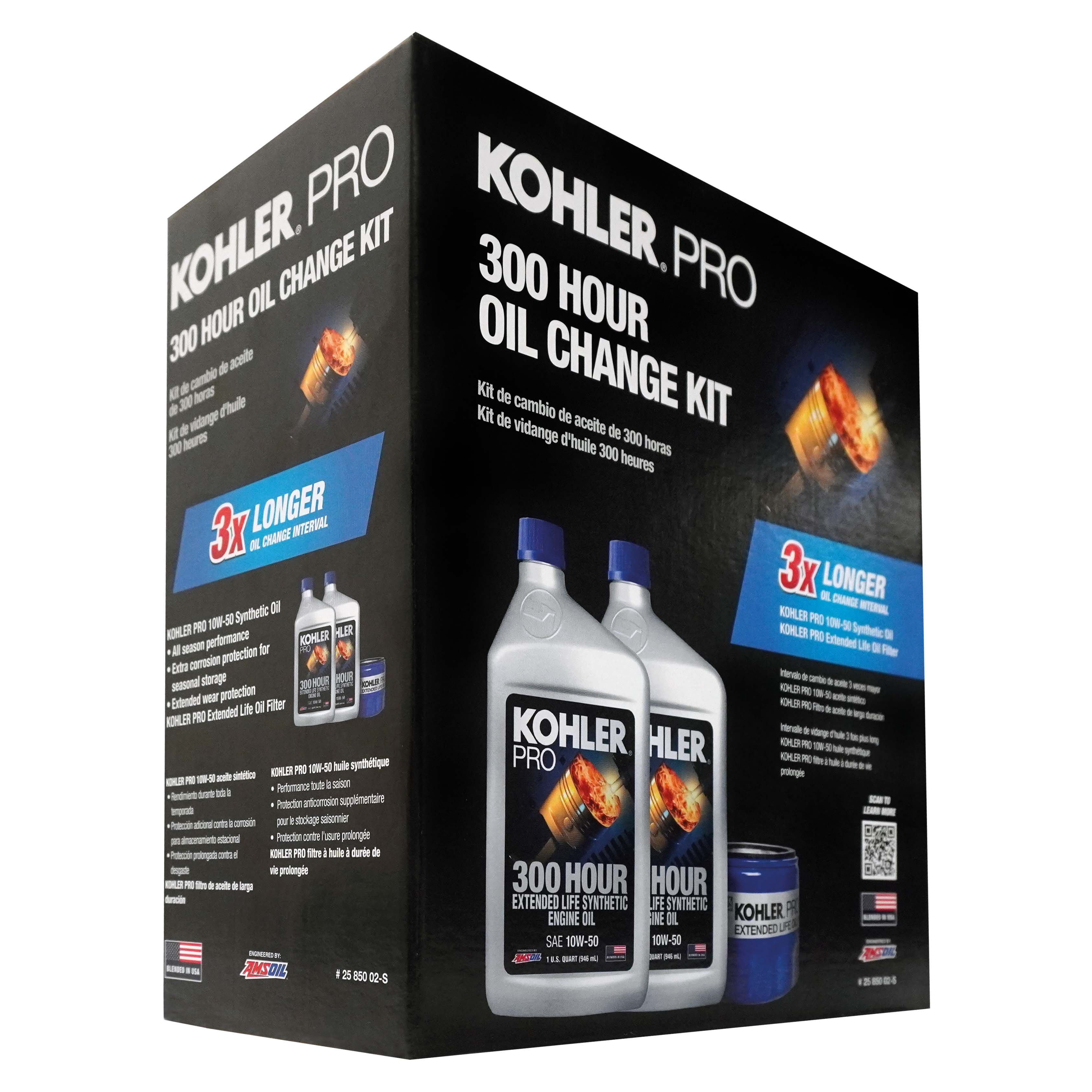 Kohler 300 Hour Extended Life Oil Change Kit 2 Quart Filter