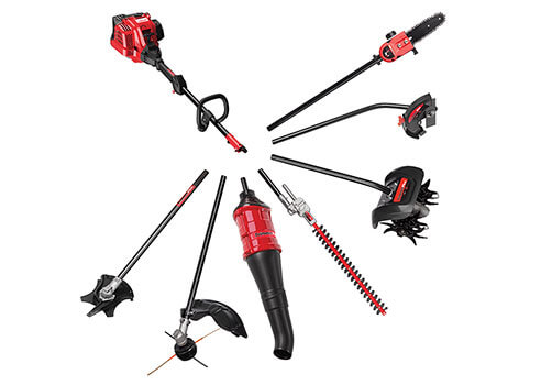 gas string trimmer with attachments